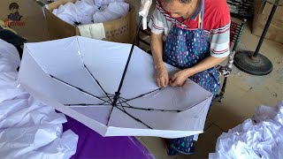 The mass production process of umbrella factories。The largest umbrella production city in China [upl. by Nawram]