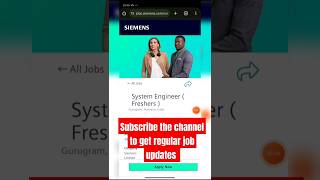 Siemens Hiring Freshers  System Engineer Role  Hybrid Job  💼 JobUpdate CareerAddaWithSangram [upl. by Charla726]