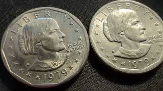 1979 P wide rim near date SBA dollar found in circulation crh [upl. by Kellsie]