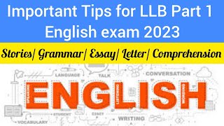 Important Tips for English LLB Exam in Punjab University  English Law paper for LLB Part 1 [upl. by Aehtela]