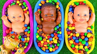 Rainbow Satisfying Video  Three BathTub amp Mixing Candy ASMR with MampMs Magic Slime [upl. by Eibur]