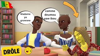 Ibou soulard ak Madame awa quot Madame ya gnawww quot dessin animé wolof senegal animation sn [upl. by Aicina]