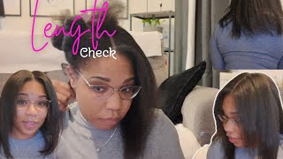 Straighten my hair with me  Natural Hair length check [upl. by Prober812]