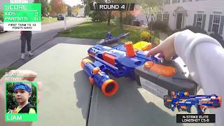 Nerf War Parents vs Kids 2 [upl. by Silvan]