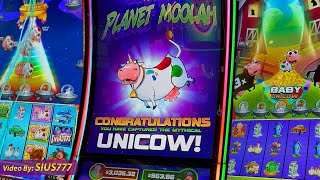 UNICOW Trigger Journey to the Planet Moolah  LIVE PLAY BONUS on CASINO SLOTS [upl. by Suelo]