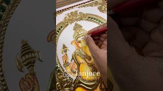 Learn Thanjavur painting  tanjorepaintingindianarttanjoreartistindianartistlearnartganesha [upl. by Eyla]