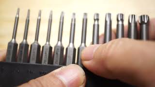 ZHIDA TORX Screwdriver Bit set T3 T4 T5 T6 T8 T10 T15 T20 T25 T27 T30 T40 to TORX T100 available [upl. by Arhaz]