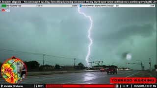 Tornado Warnings in SE Oklahoma 11324  Live Storm Chase Archive [upl. by Eimmak]