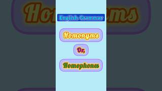 English Homonyms or Homophones shorts viralytshorts learningenglishgrammar trending [upl. by Torbert]