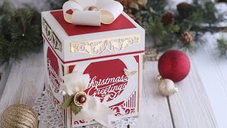 How to Make an Explosion Box  Amazing Paper Grace Becca Feeken  Holiday Gift [upl. by Dlonra626]