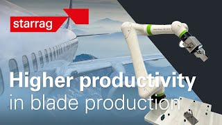 Starrag LX 051 highly efficient fiveaxis turbine blade production with cobot solution saves costs [upl. by Hsirahc718]