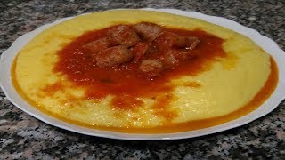 Come cucinare la polenta  Ricetta Polenta con sugo di salsiccia 17 [upl. by Sigismondo]