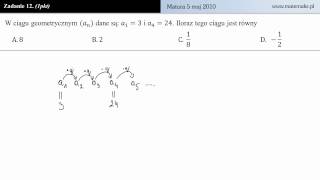 Zadanie 12  Matura z matematyki 2010 [upl. by Dieball]