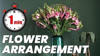 1minute Flower Arrangement Tutorial  Lugt Lisianthus [upl. by Enilkcaj]