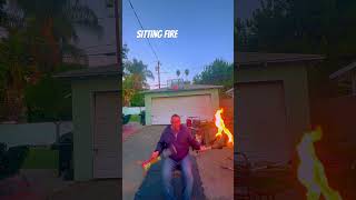 Sitting Fire funny tricks comedy juggling sitting skills funnycomedy fire basketball [upl. by Fredel20]