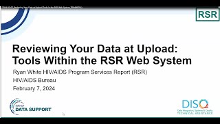 Reviewing Your Data at Upload Tools in the RSR Web System [upl. by Geralda]