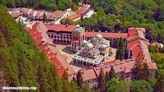 Aerial View of Rila Monastery Kyustendil Region Bulgaria  Рилски манастир от дрон 4k [upl. by Aitnecserc]