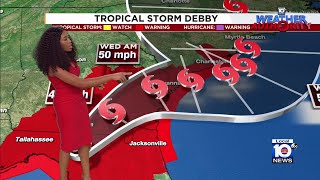 Tropical Storm Debby noon advisory [upl. by Elish552]