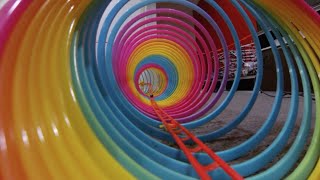 Marble Run through a Giant Slinky [upl. by Aitercal952]