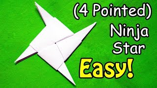 Origami Ninja Star 4 Pointed  Easy [upl. by Mcripley591]