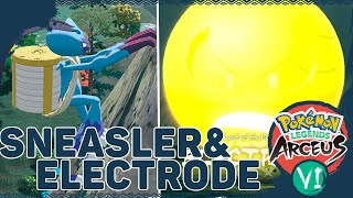 SNEASLER RIDE amp BOSS BATTLE VS FRENZIED HISUIAN ELECTRODE  Pokémon Legends Arceus Gameplay PTBR [upl. by Diego]