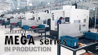 MEGA Series Vertical Machining Center in Production  MICRO DYNAMICS [upl. by Yrruc802]