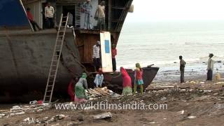 Ship breaking workers at Alang Bhavnagar [upl. by Smart422]