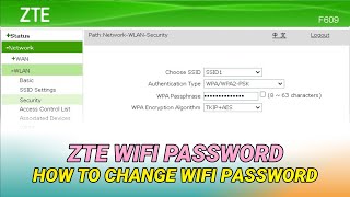 ZTE Wifi Password Change  How To Change Wifi Password [upl. by Yra]