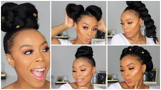 5 EASY HAIRSTYLES USING BRAIDING HAIR  BACK TO SCHOOL HAIRSTYLES on NATURAL HAIR [upl. by Gladwin121]