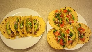 Homemade vegan corn tortilla shells Bean and rice tacos plus no salt Fritos [upl. by Dugas]