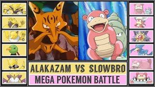 MEGA ALAKAZAM vs MEGA SLOWBRO  Mega Pokémon Battle [upl. by Hgielrahc]