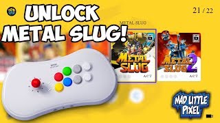 SNK Neo Geo Arcade Stick Pro  How To Unlock Metal Slug 1 amp 2 Officially [upl. by Haneekas]