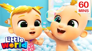 Bath Song  60 Minutes of Kids Songs amp Nursery Rhymes by Little World [upl. by Faline]