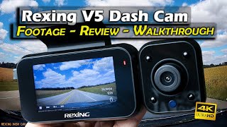 Rexing V5 Modular 4k Dash Cam Review and Sample Footage [upl. by Lyred]