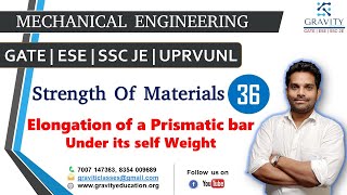 Elongation of a Prismatic bar Under its self Weight [upl. by Yaron799]