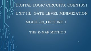 module3lecture1 K Map method [upl. by Aihsema974]