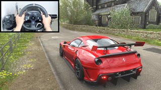 Forza Horizon 4 Ferrari 599XX Steering Wheel  Paddle Shifter Gameplay [upl. by Lhadnek]