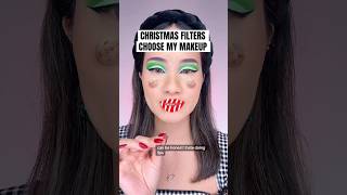 Letting Christmas Makeup Filters Choose My Makeup ☃️🎄🍪 christmas makeupchallenge makeup [upl. by Tedda]