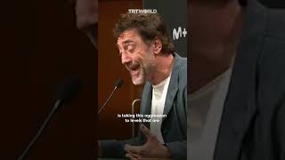 Oscarwinning actor Javier Bardem denounces Israels genocidal war on Palestines Gaza [upl. by Norehs]