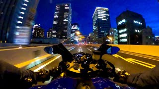 TOKYO NIGHT RIDE  YAMAHA R6  AKRAPOVIC [upl. by Lamori]