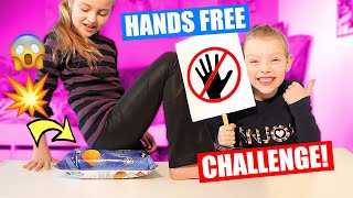 EXTREME HANDS FREE CHALLENGE Alles Zonder Handen Doen ♥DeZoeteZusjes♥ [upl. by Olram]