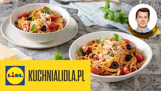 Włoski klasyk dla początkujących Spaghetti puttanesca  Karol Okrasa amp Kuchnia Lidla [upl. by Jew168]