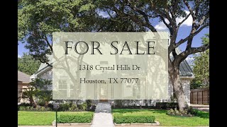 For Sale 1318 Crystal Hills Dr Houston TX 77077 [upl. by Bolitho]