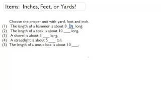 Items Inches Feet or Yards [upl. by Bowra]