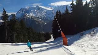 Skiing BLUE slope called CABRI at MEGEVE ski resort  GoPro HD POV  Feb 2024 [upl. by Alana]