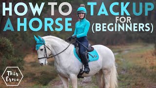 How to TACK UP a HORSE Parts of the Saddle  Putting a Bridle Together AD This Esme [upl. by Asillim]