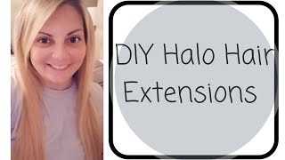 DIY HALO HAIR EXTENSIONS  EASY HAIR EXTENSIONS  COUNTRYBARBIE15 [upl. by Jasmina]