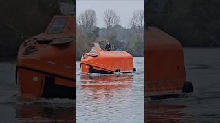 Enclosed Lifeboat On The River Thames  lifeboat Thames riverthames boat boating [upl. by Oivalf]