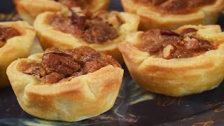 Pecan Tassies Recipe Demonstration  Joyofbakingcom [upl. by Ecnadnac]