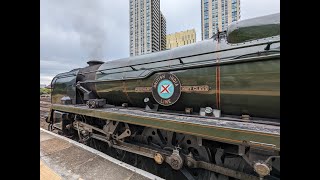 35018 British India Line  SR Merchant Navy Class  Woking Station  9th July 2023 [upl. by Edras]